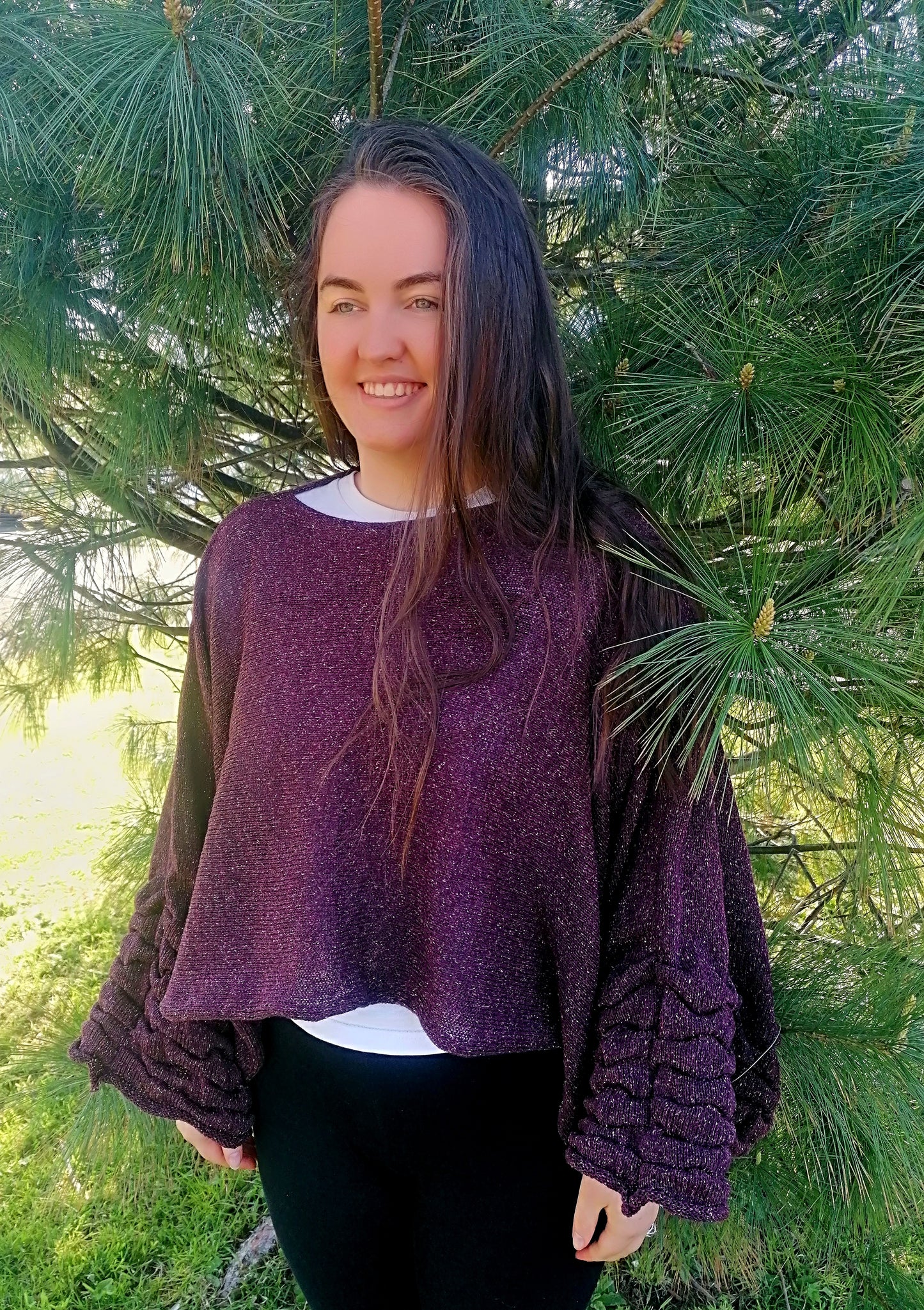 Ruffle Geansai (Tibet Tweed Yarn)