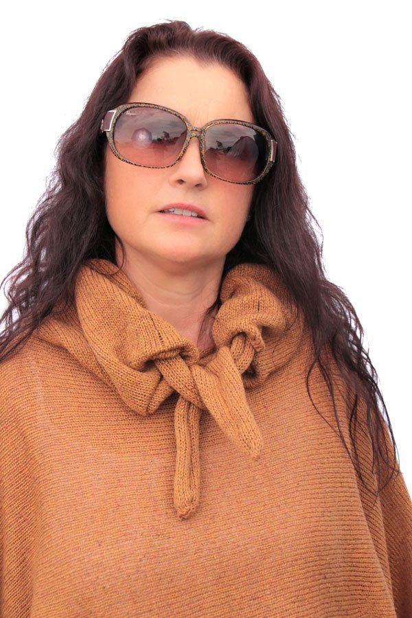 Drawstring Poncho (Tibet Tweed Yarn)