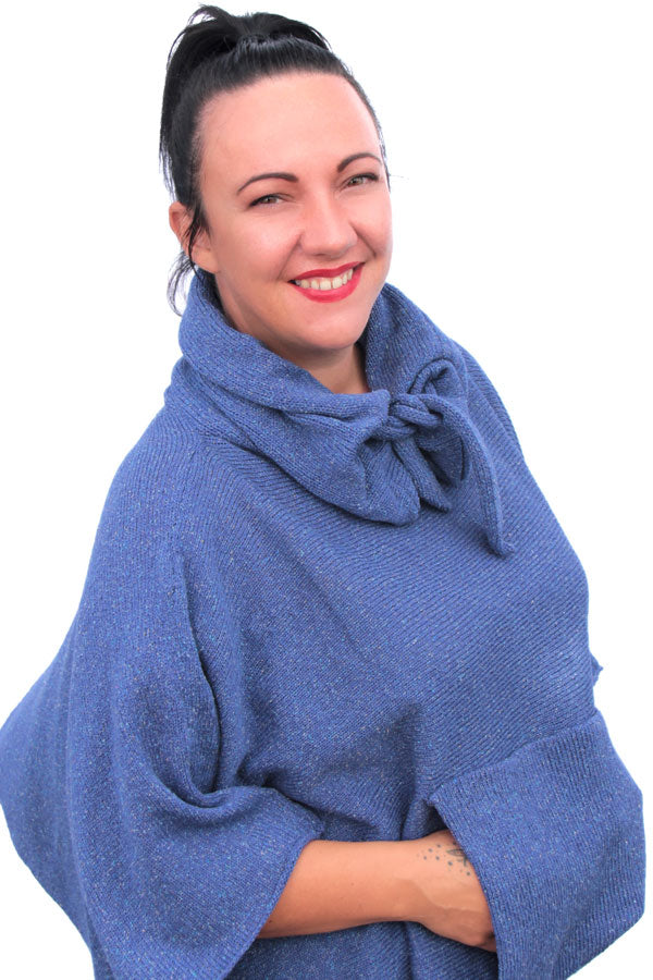 Drawstring Poncho Tibet Tweed