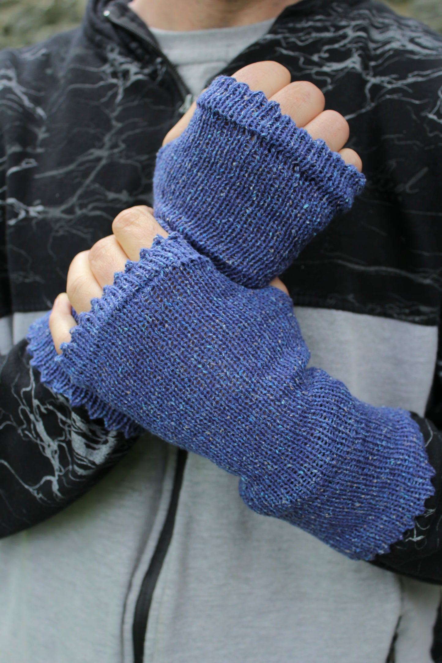 Mens Fingerless Gloves Tibet Tweed