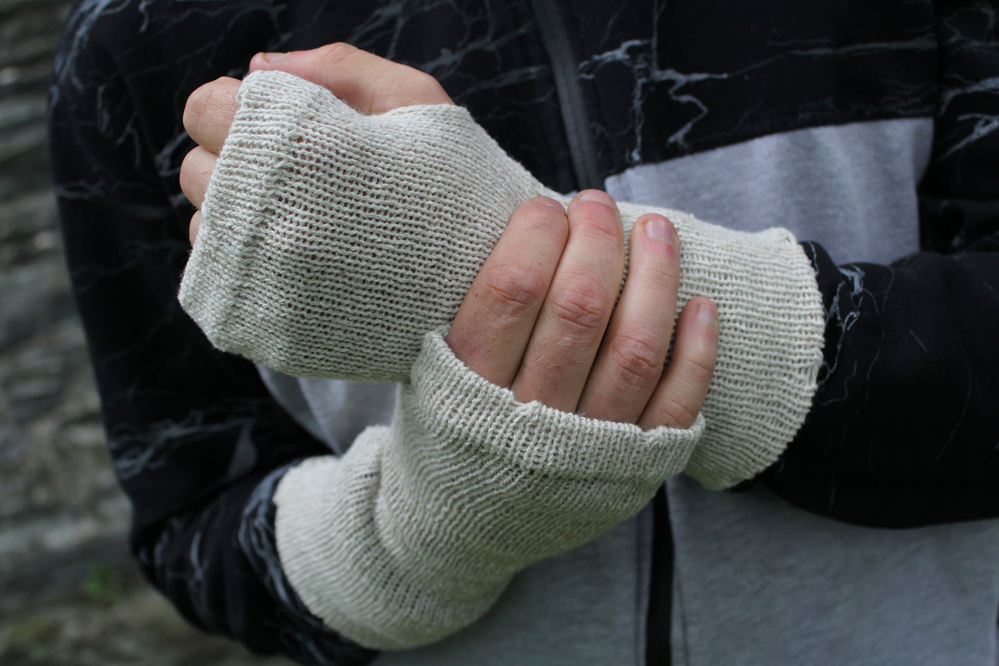 Mens Fingerless Gloves Tibet Tweed