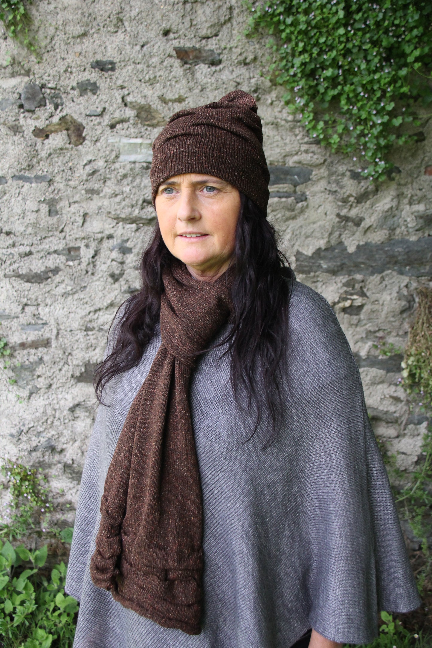 Tuck Duo Hat & Scarf Set (Tibet Tweed Yarn)