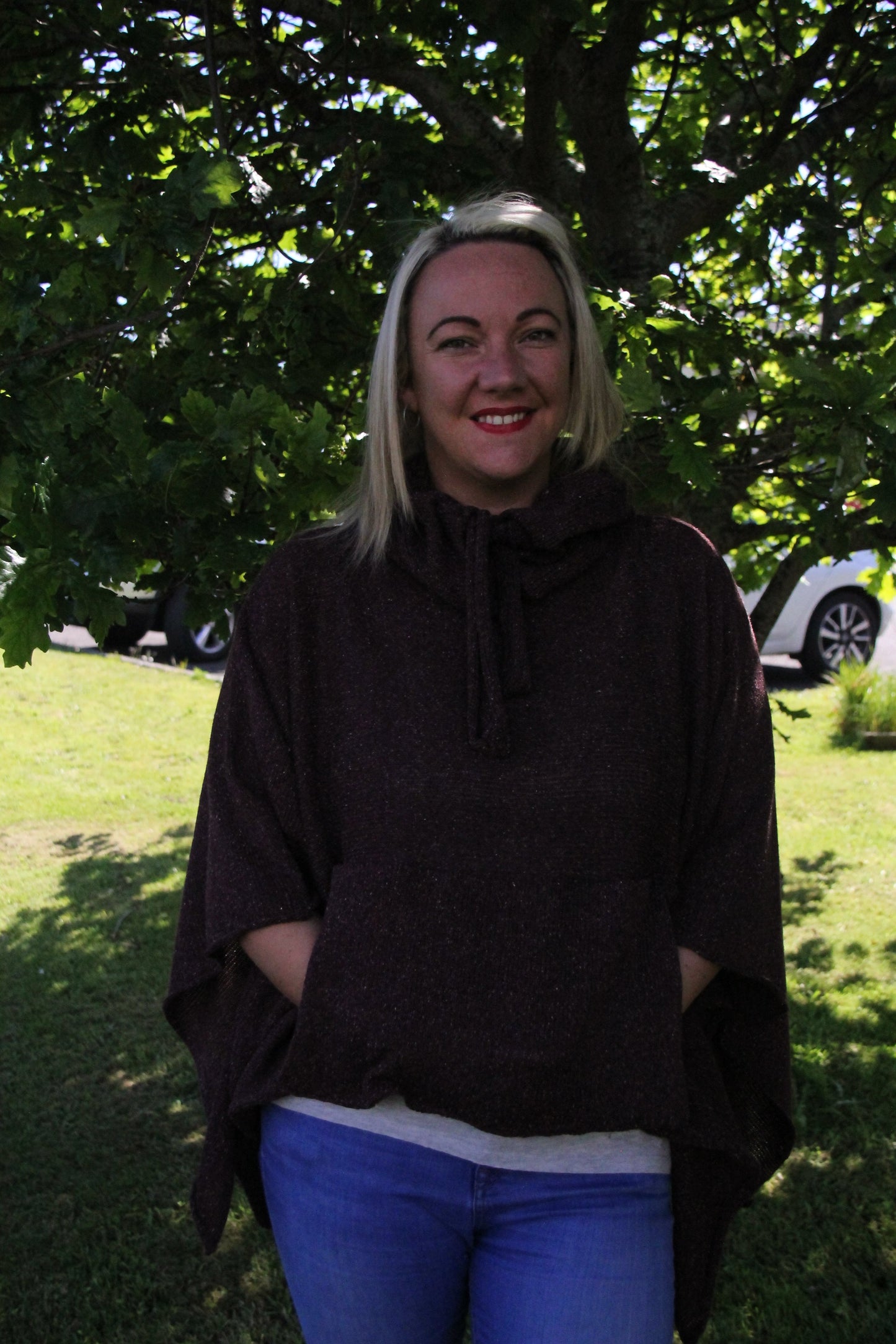 Drawstring with Pocket Poncho