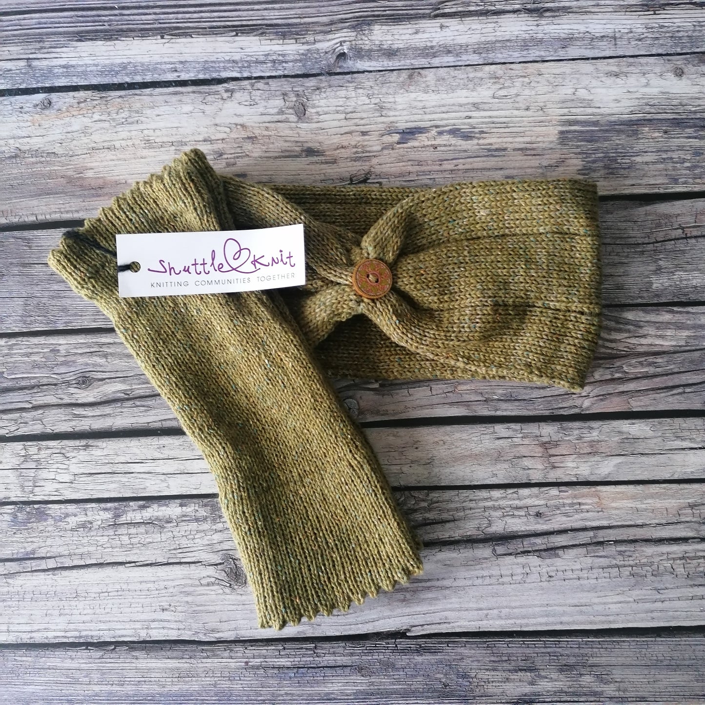 Wide Headband and Fingerless Glove Set - Tibet Tweed