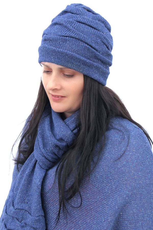 Tuck Duo Hat & Scarf Set (Tibet Tweed Yarn)