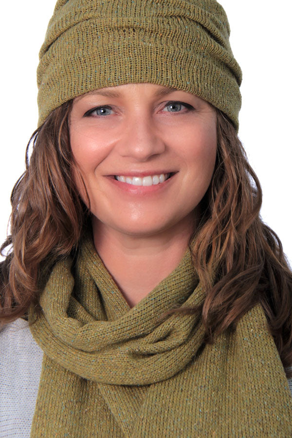 Tuck Duo Hat & Scarf Set (Tibet Tweed Yarn)