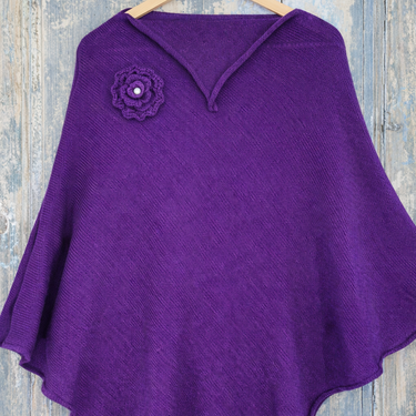 Bláth Poncho (with flower) - Volga Wool Mix - Seasons of Wicklow Collection