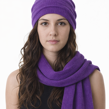Duo: Ruffle Hat and Scarf Set - Volga Wool Mix - Seasons of Wicklow Collection
