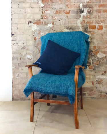 Here Lyeth Cushion Cover - Kilcarra Tweed Donegal Yarn with Velvet Back