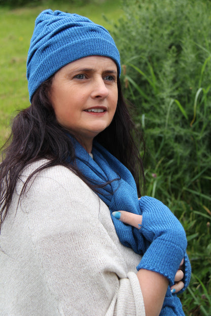 Tuck Trio Hat, Scarf and Glove Set (Volga 50/50 Yarn)