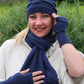 Tuck Trio Hat, Scarf and Glove Set (Volga 50/50 Yarn)