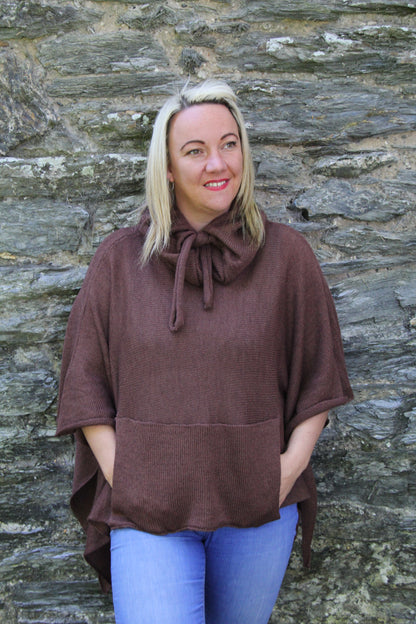 Drawstring Poncho (Tibet Tweed Yarn)