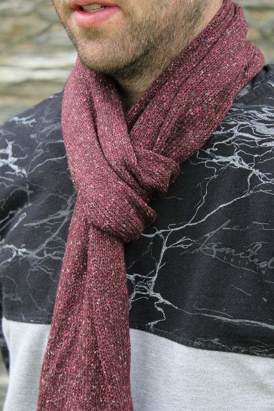 Straight Knit Scarf (Tibet Tweed Yarn)