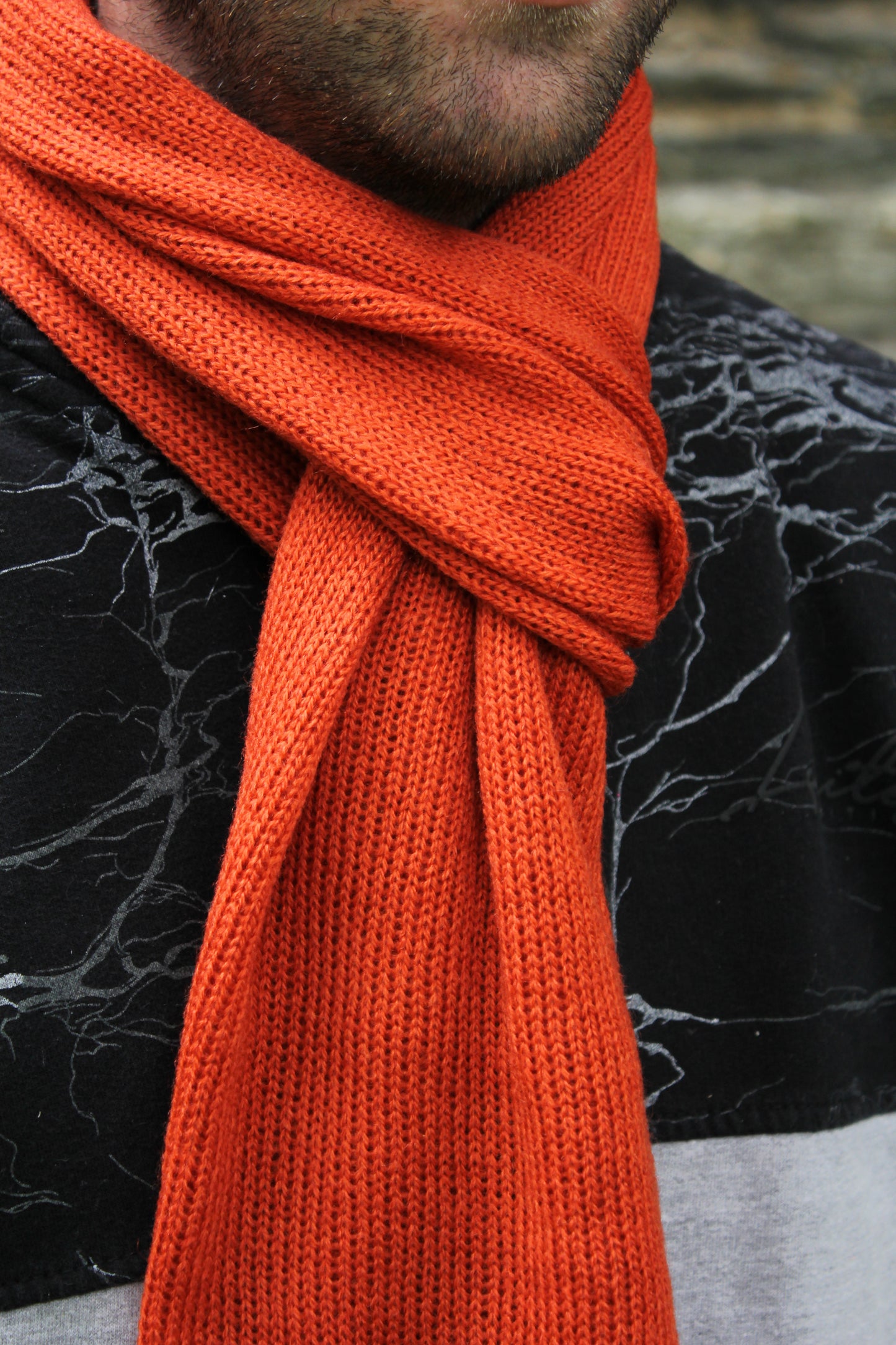 Straight Knit Scarf (Volga 50/50 Yarn)