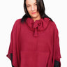 Drawstring Poncho Wool Mix